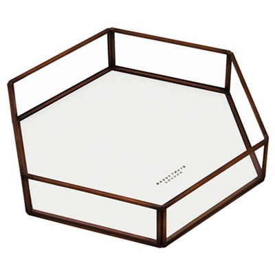 Antique copper hexagonal open tray